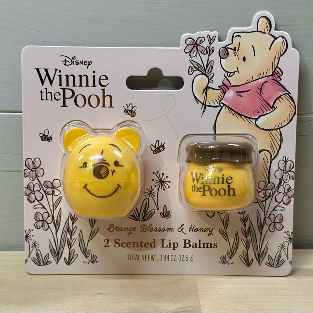 Disney Winnie the Pooh Lip Balm Set 2 Figural Flavored Gift Stocking Stuffer New